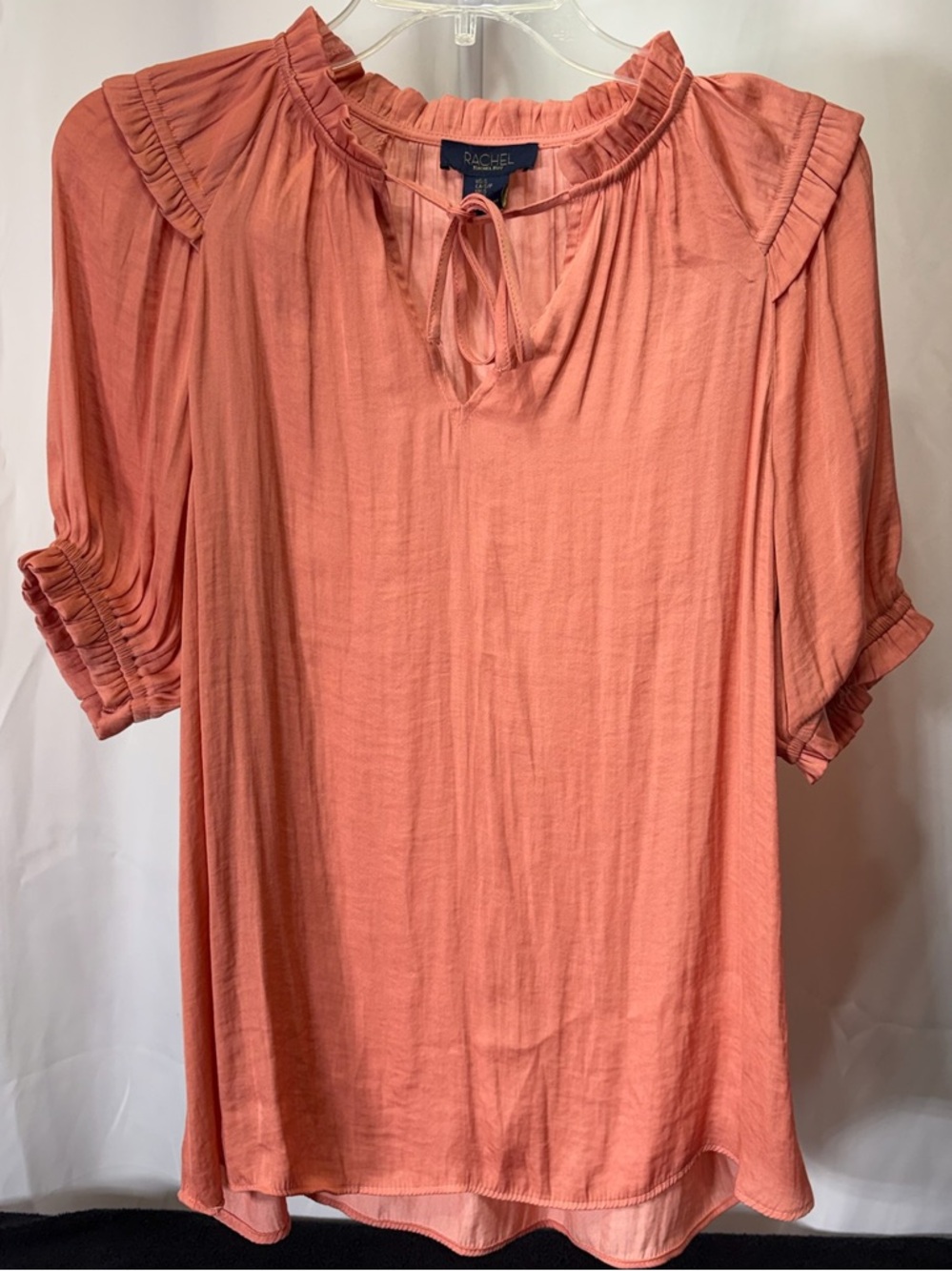 RACHEL Rachel Roy Coral Tie-Detail Ruffle Blouse 2509